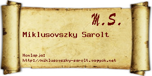Miklusovszky Sarolt névjegykártya